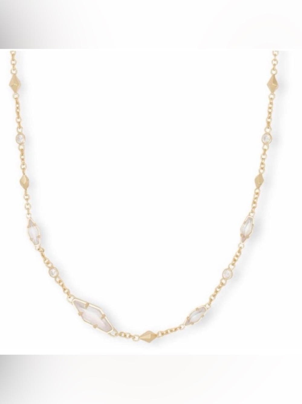 Kendra Scott Debra Necklace to choker Gold with iridescent stones - Picture 2 of 13